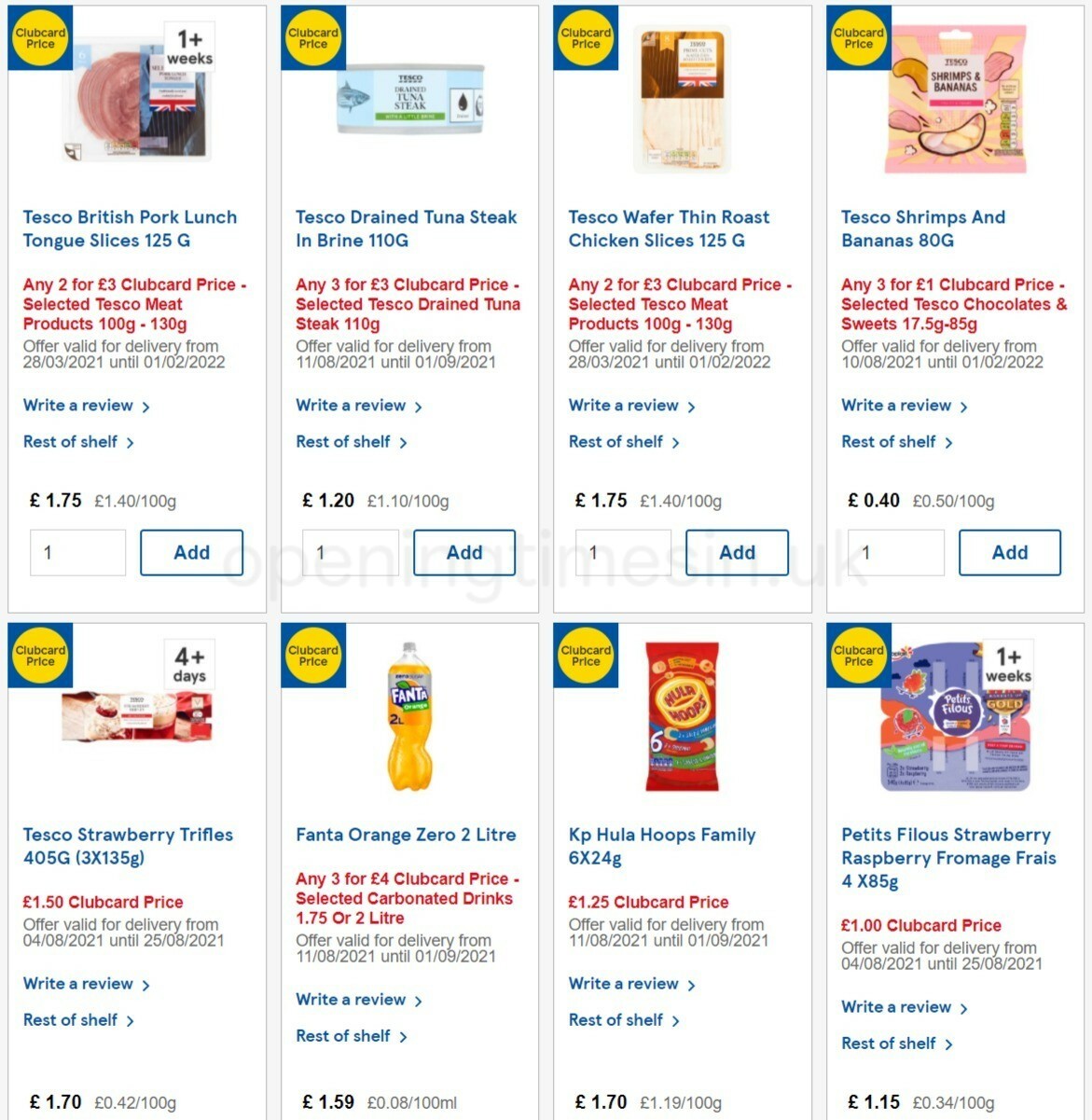 TESCO Offers from 18 August