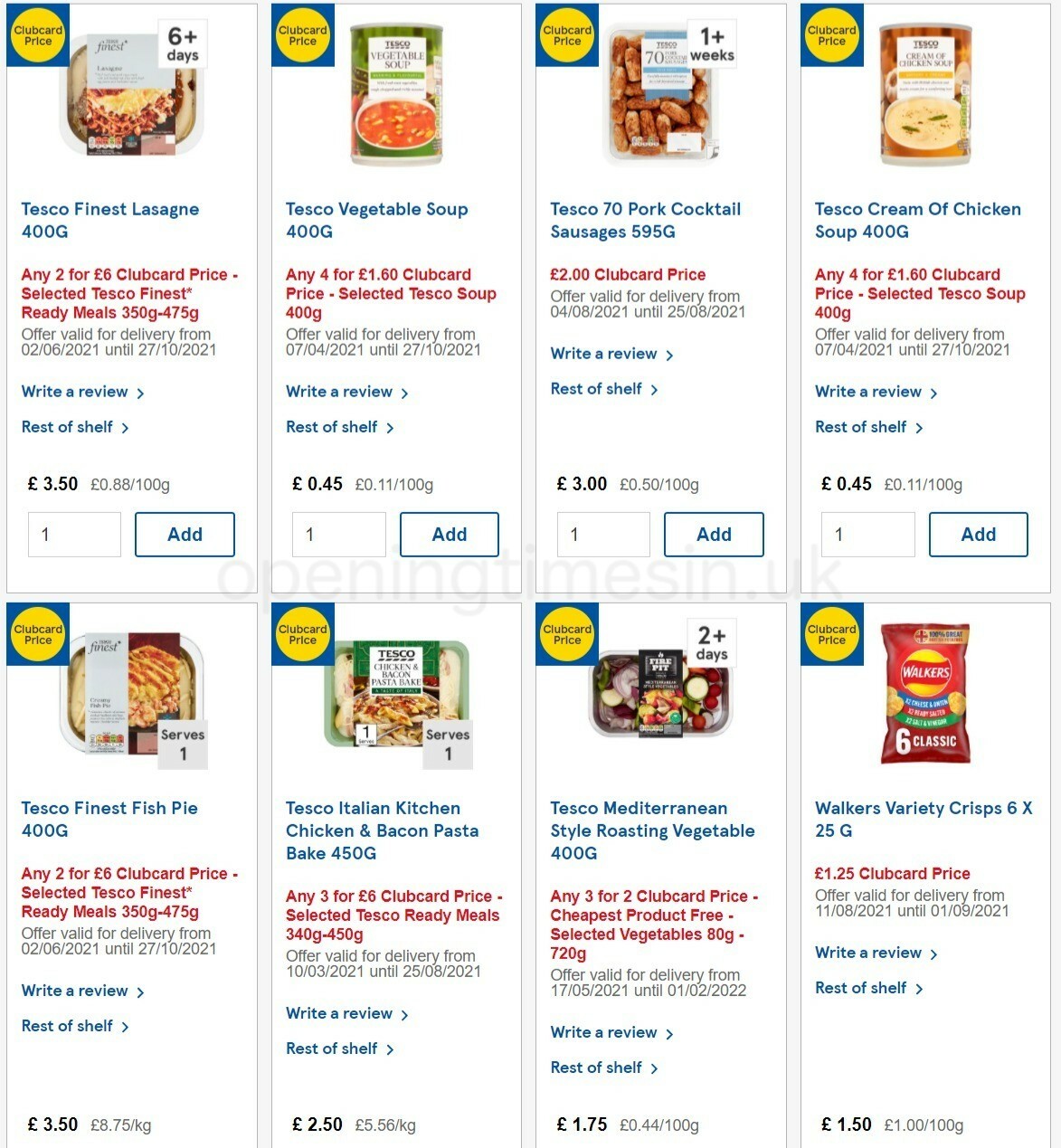 TESCO Offers from 18 August