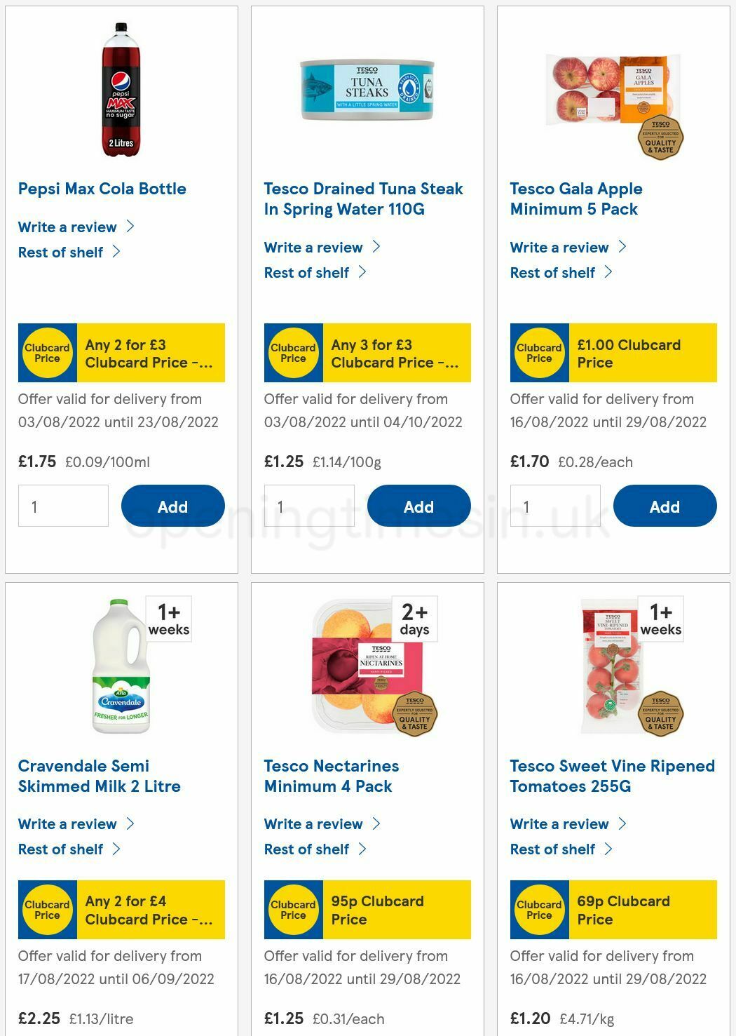 TESCO Offers from 20 August