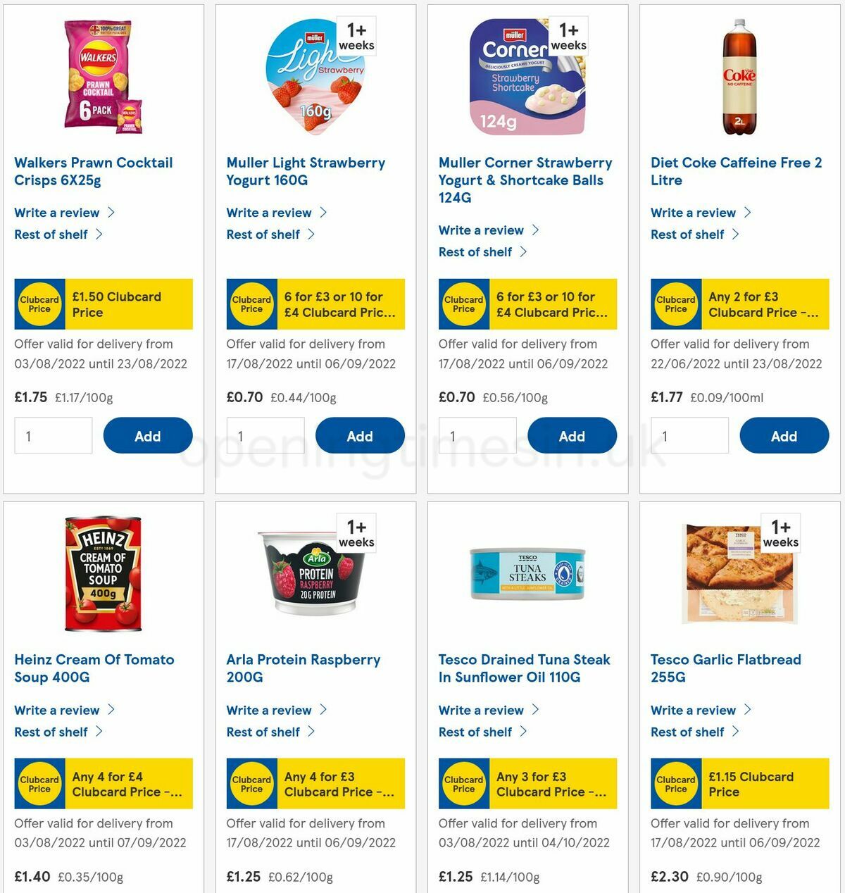 TESCO Offers from 20 August