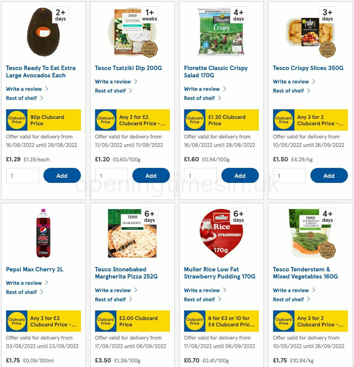 TESCO Offers from 20 August