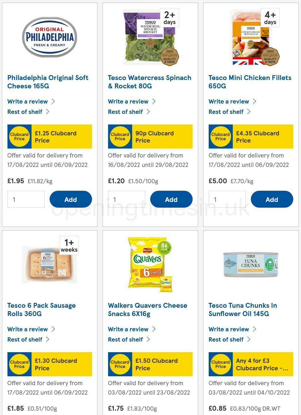 TESCO Offers from 20 August