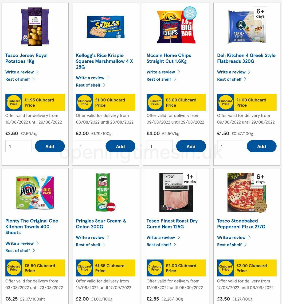 TESCO Offers from 20 August