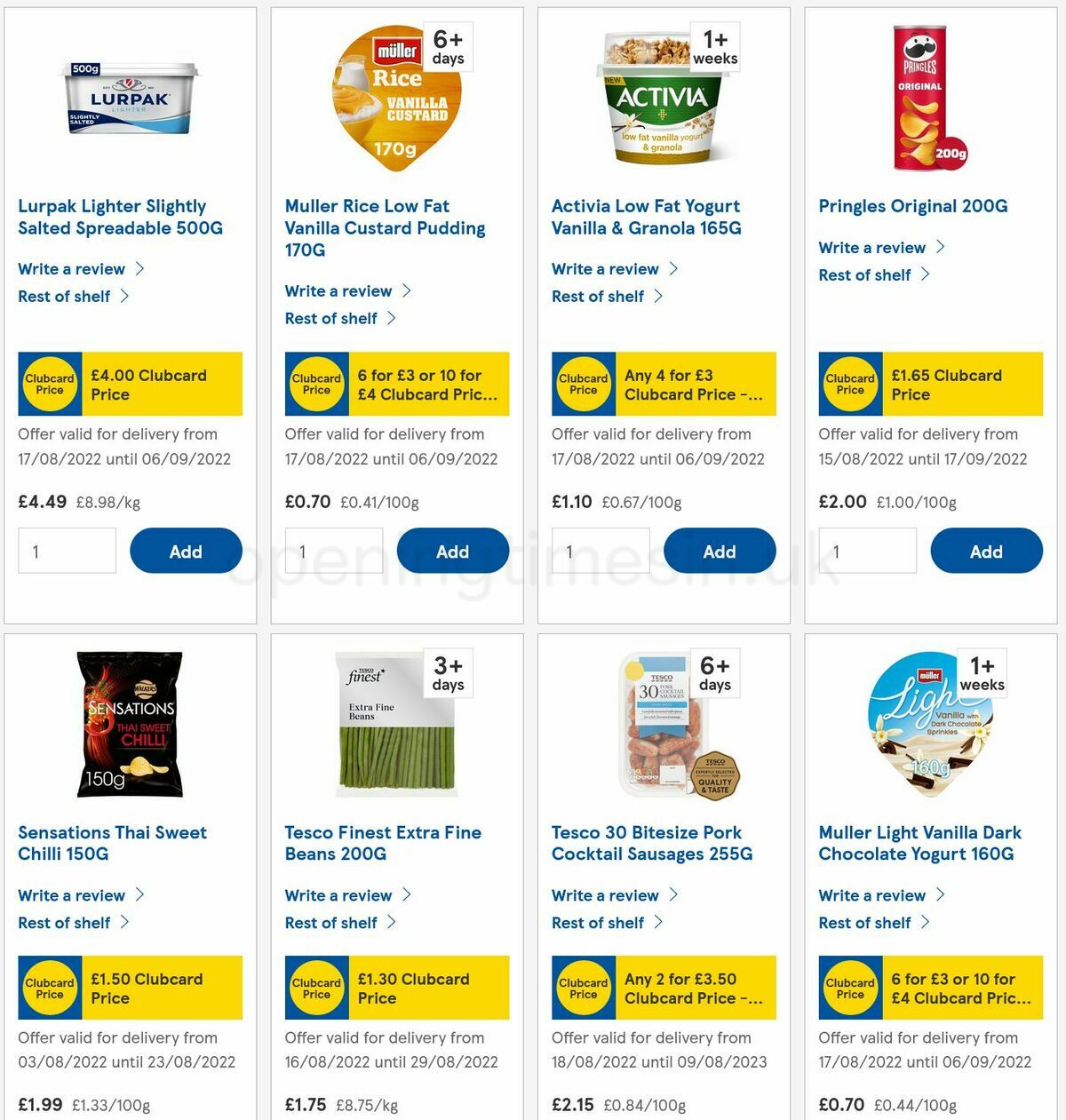 TESCO Offers from 20 August