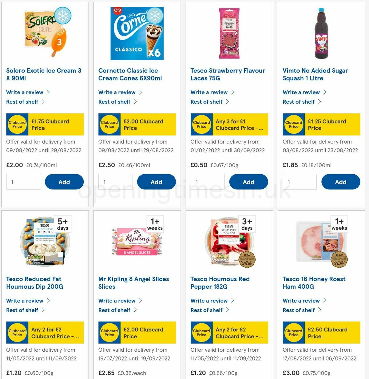 TESCO Offers from 20 August