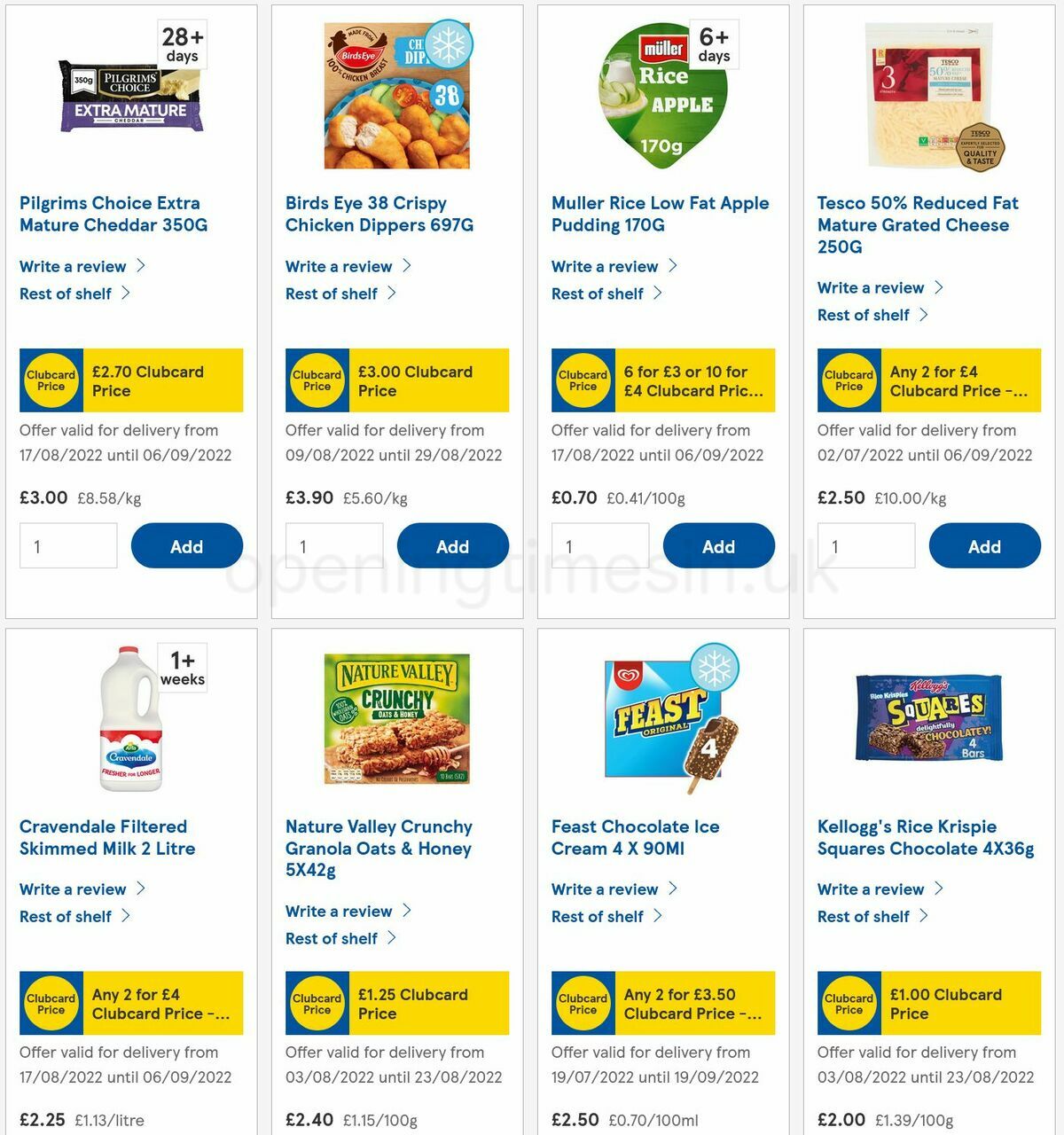 TESCO Offers from 20 August