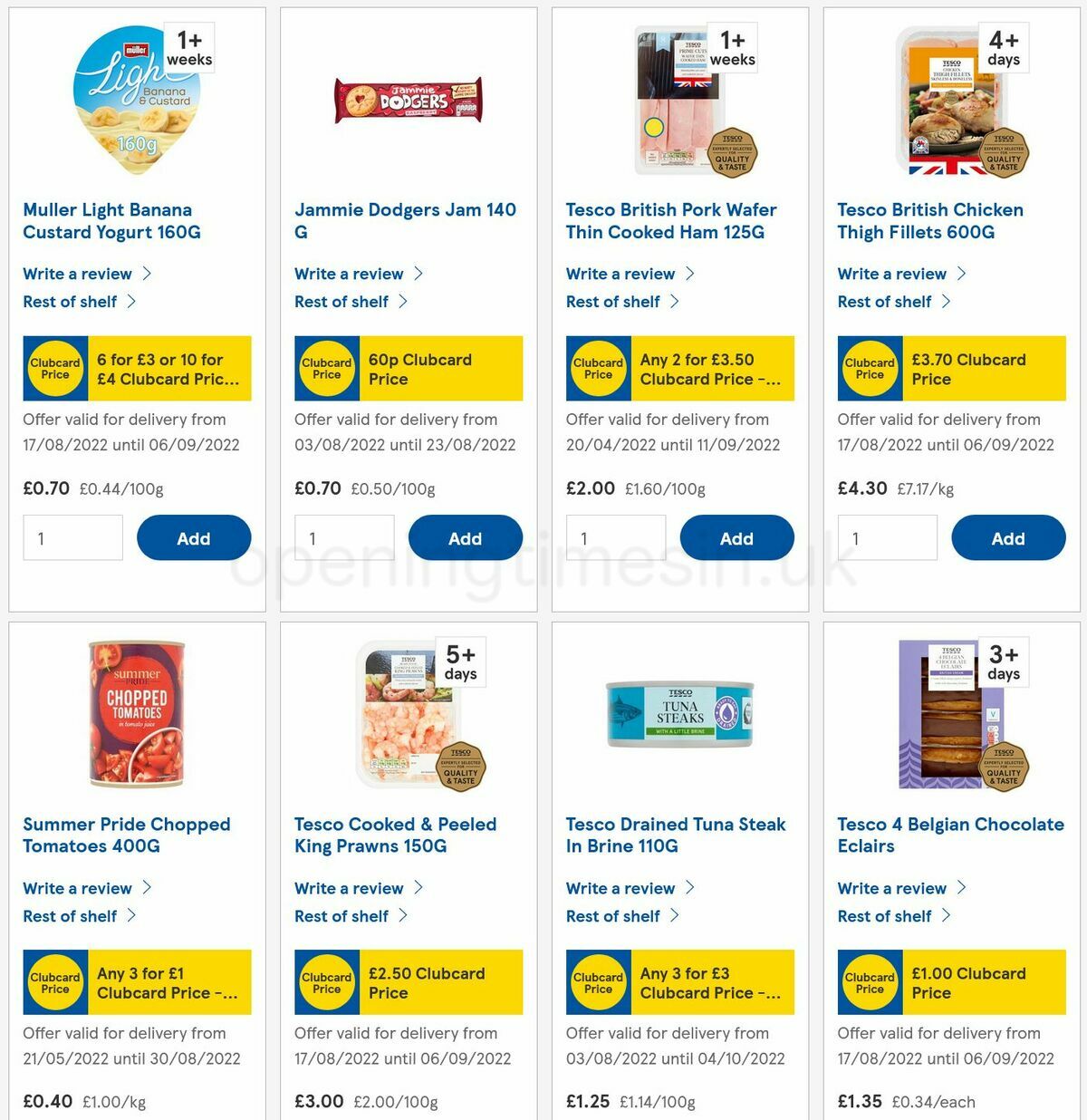 TESCO Offers from 20 August