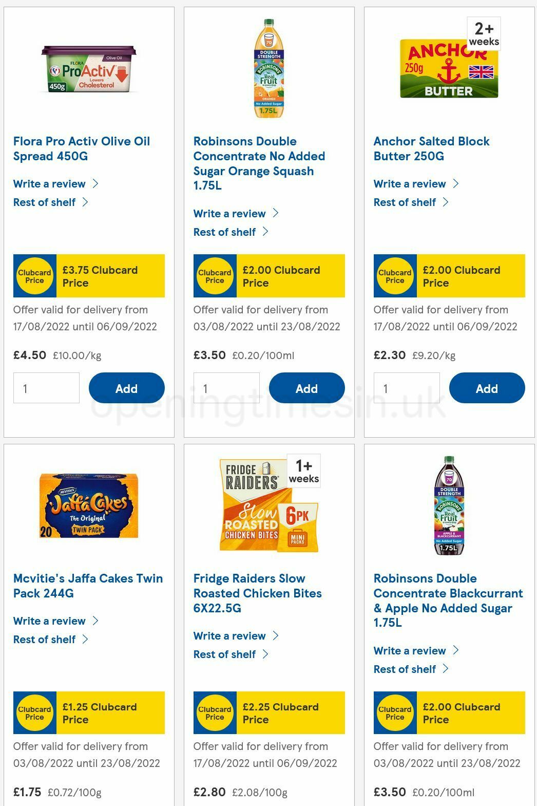 TESCO Offers from 20 August