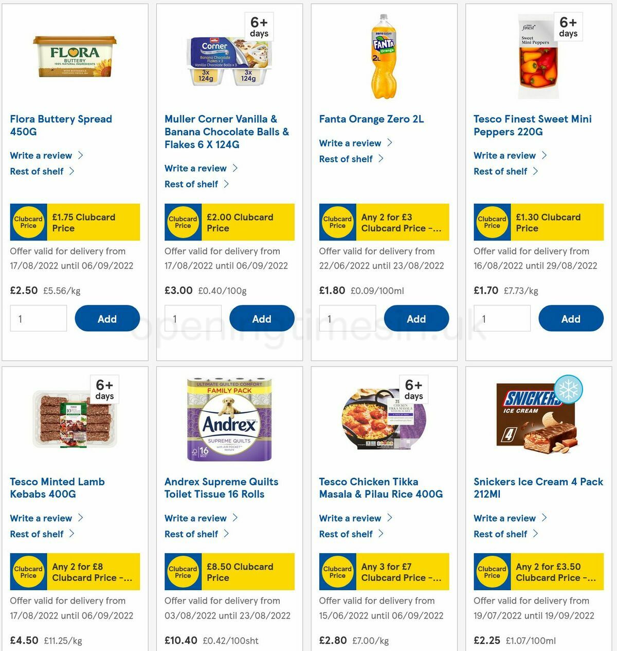 TESCO Offers from 20 August