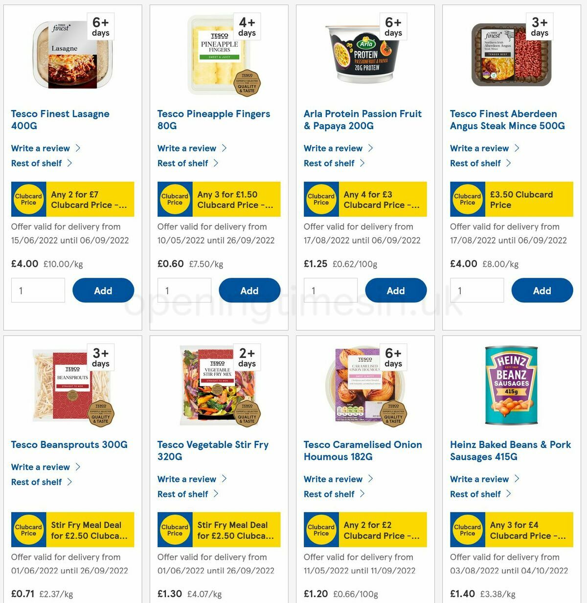 TESCO Offers from 20 August