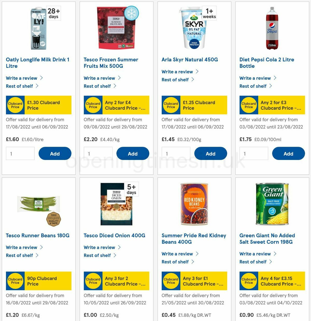 TESCO Offers from 20 August