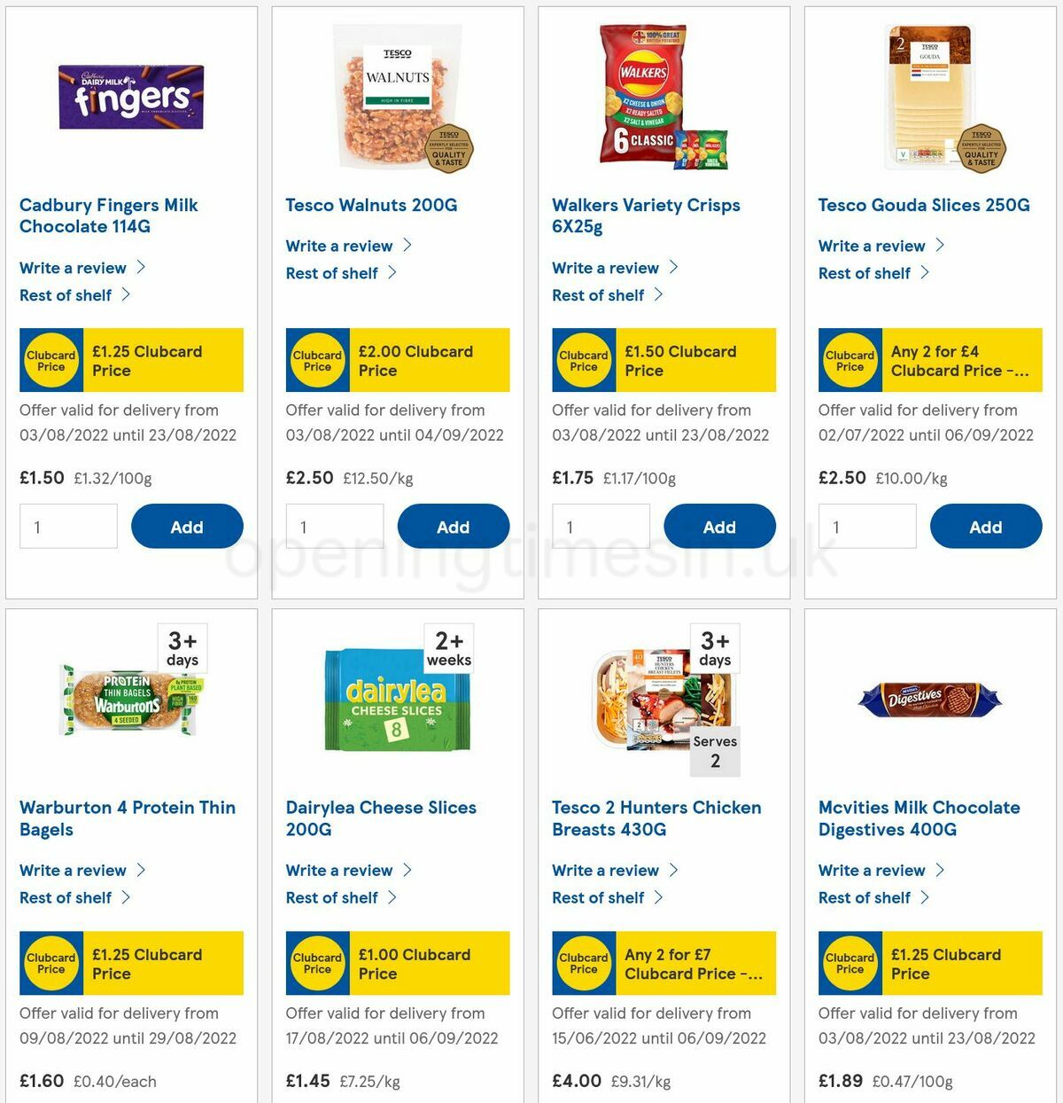 TESCO Offers from 20 August