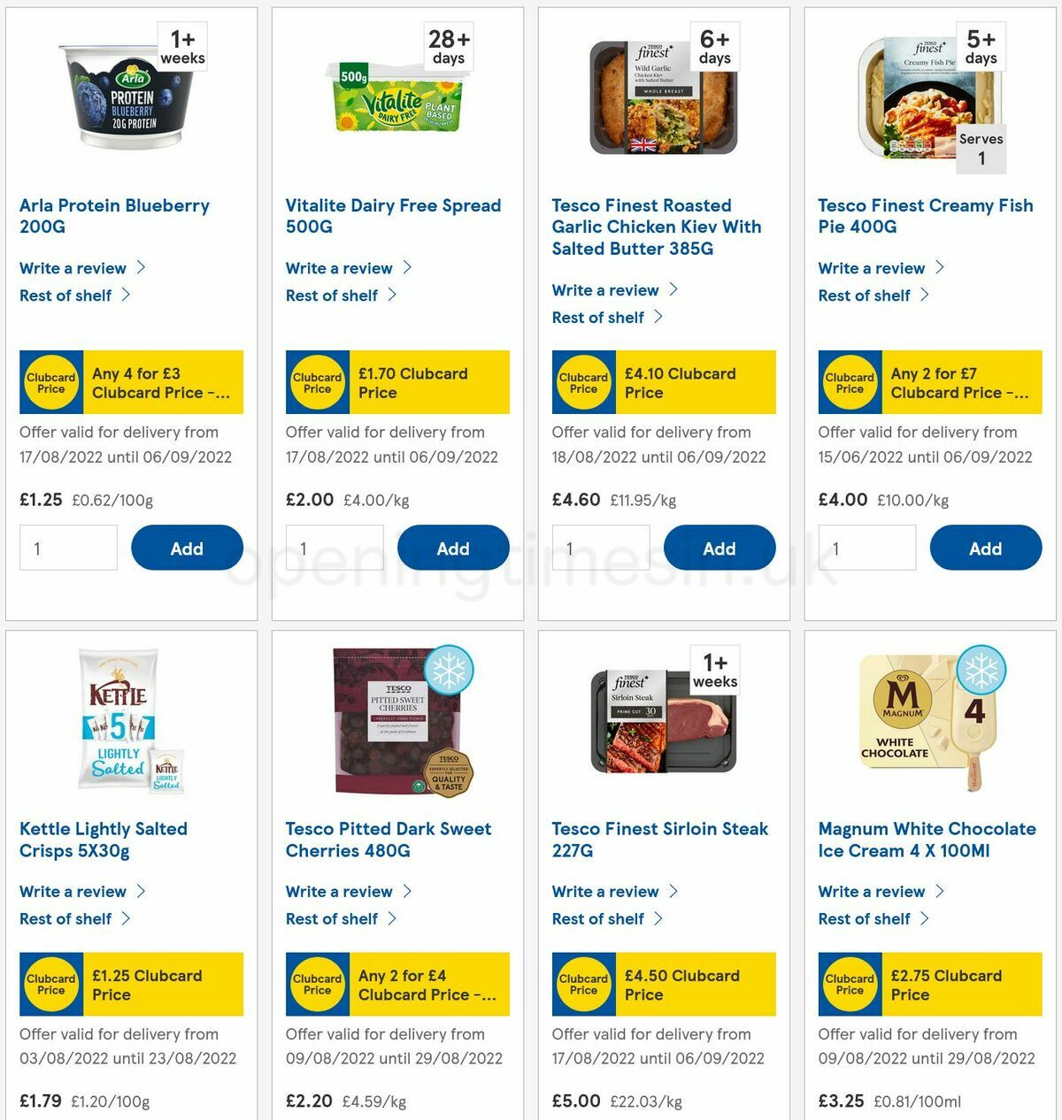 TESCO Offers from 20 August