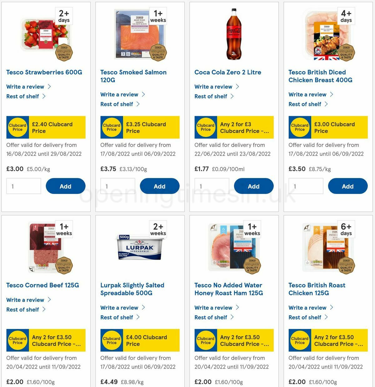 TESCO Offers from 20 August