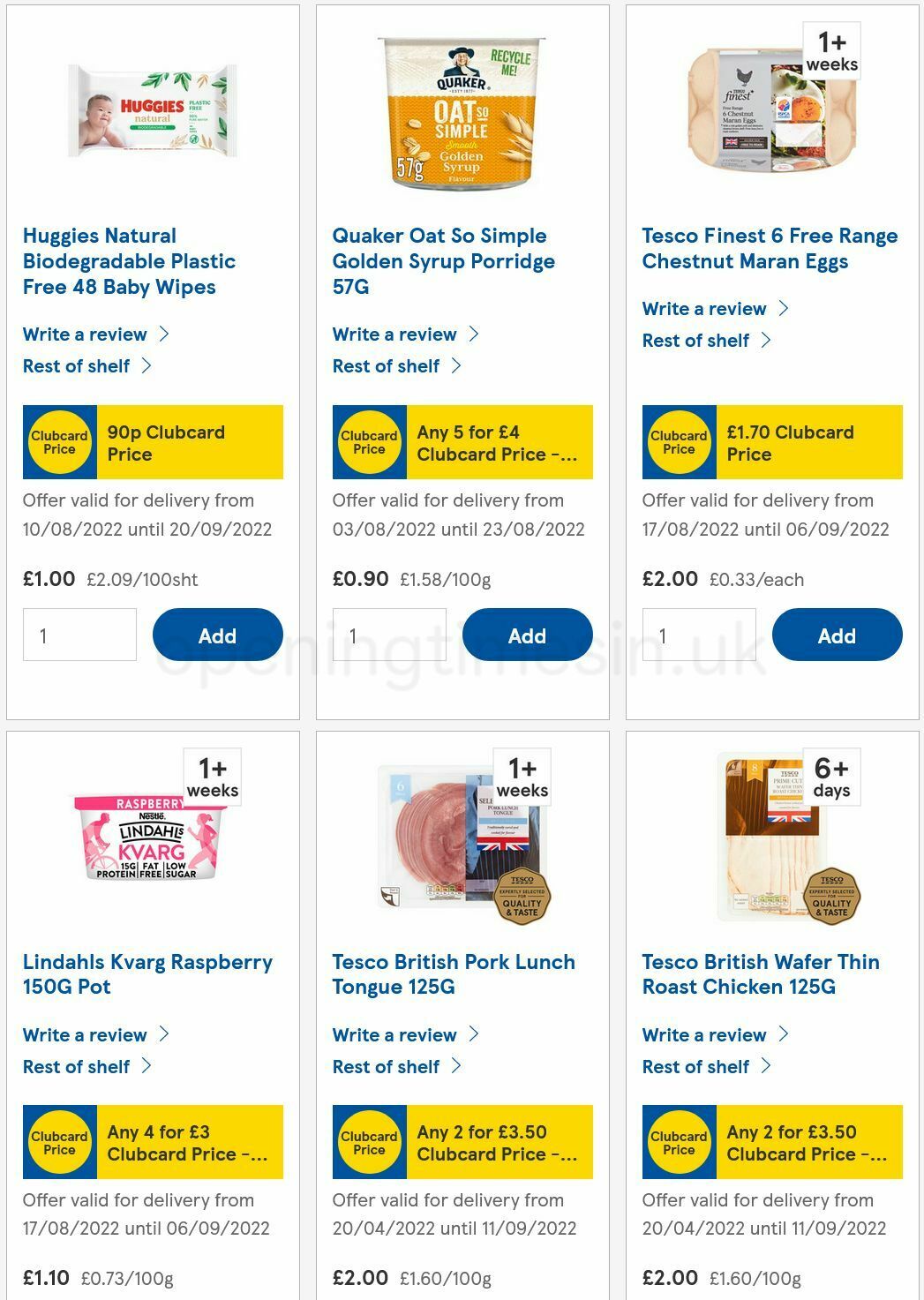 TESCO Offers from 20 August