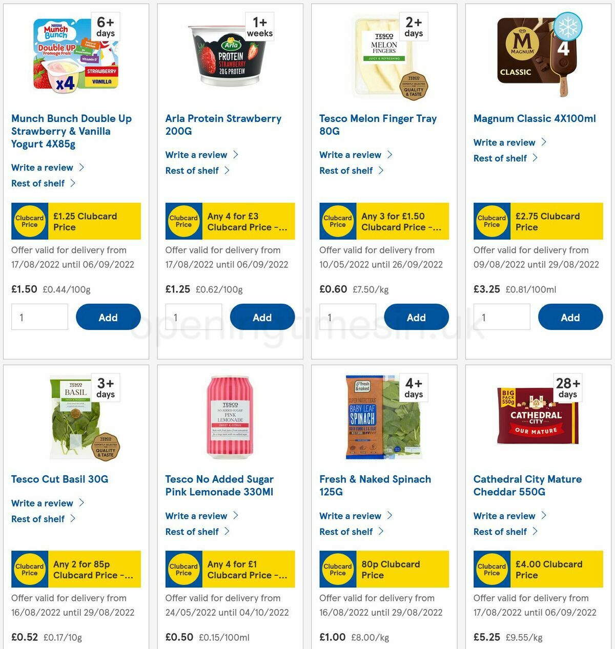 TESCO Offers from 20 August