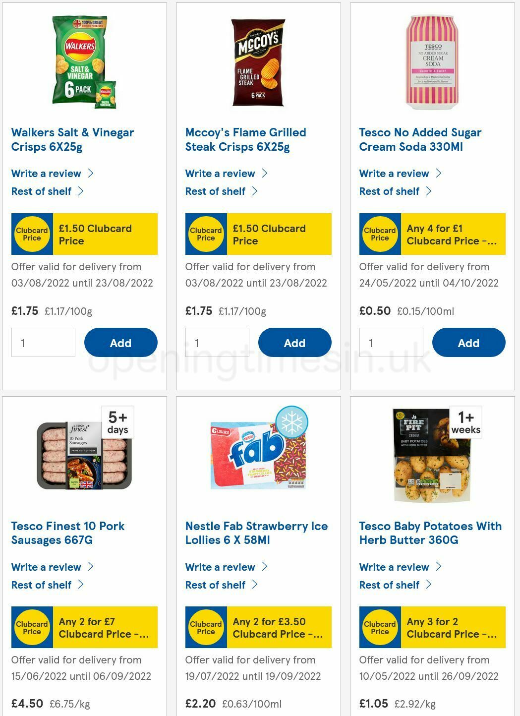 TESCO Offers from 20 August