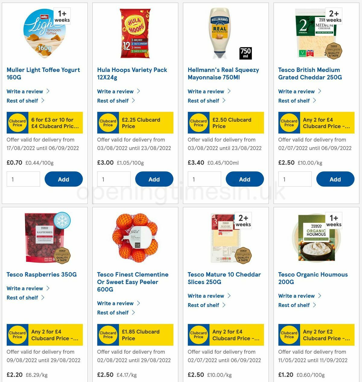 TESCO Offers from 20 August