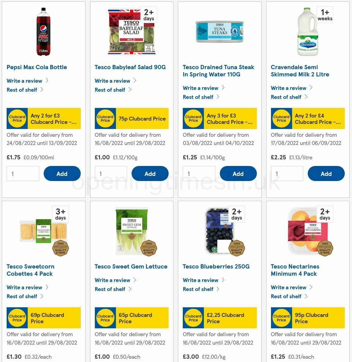 TESCO Offers from 27 August