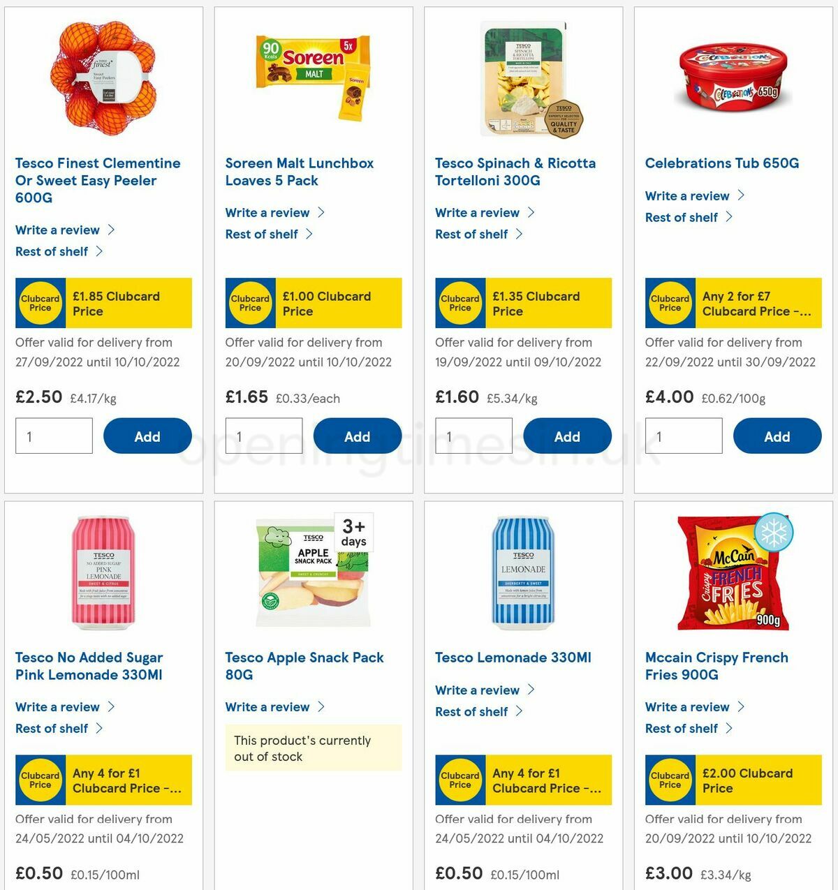 TESCO Offers from 29 September