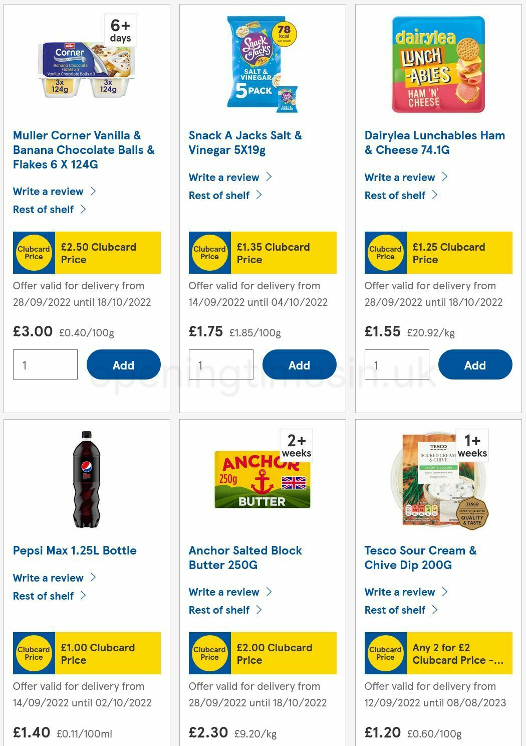 TESCO Offers from 29 September