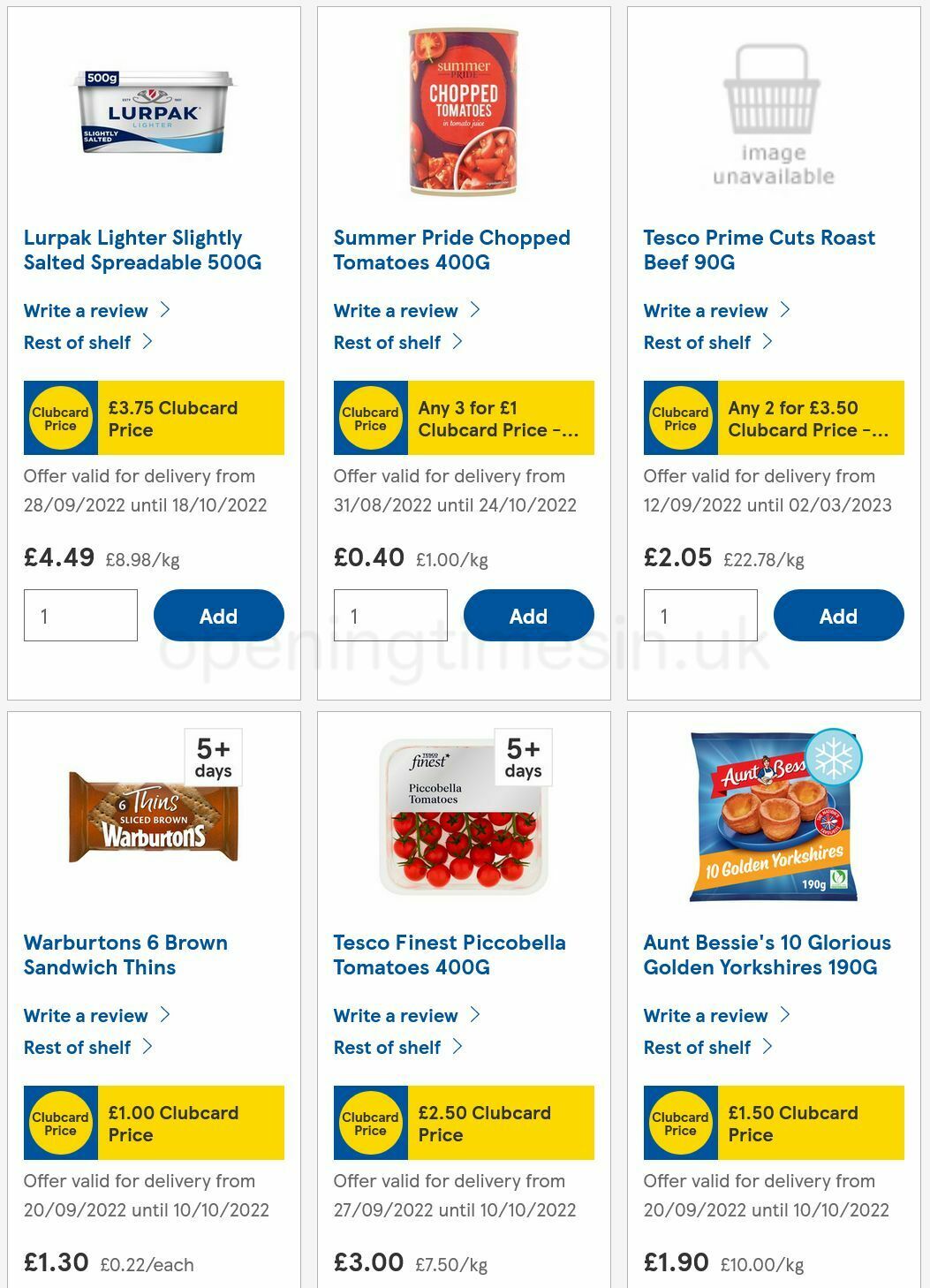 TESCO Offers from 29 September