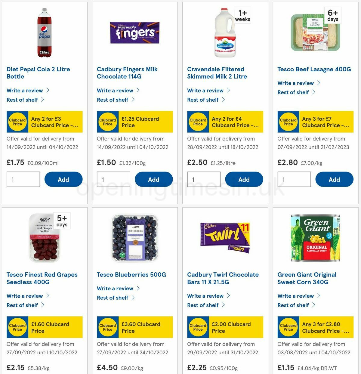 TESCO Offers from 29 September