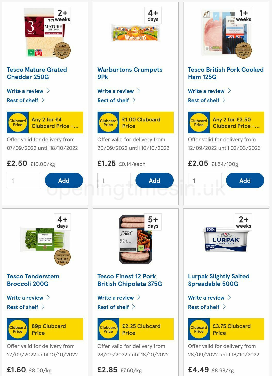 TESCO Offers from 29 September