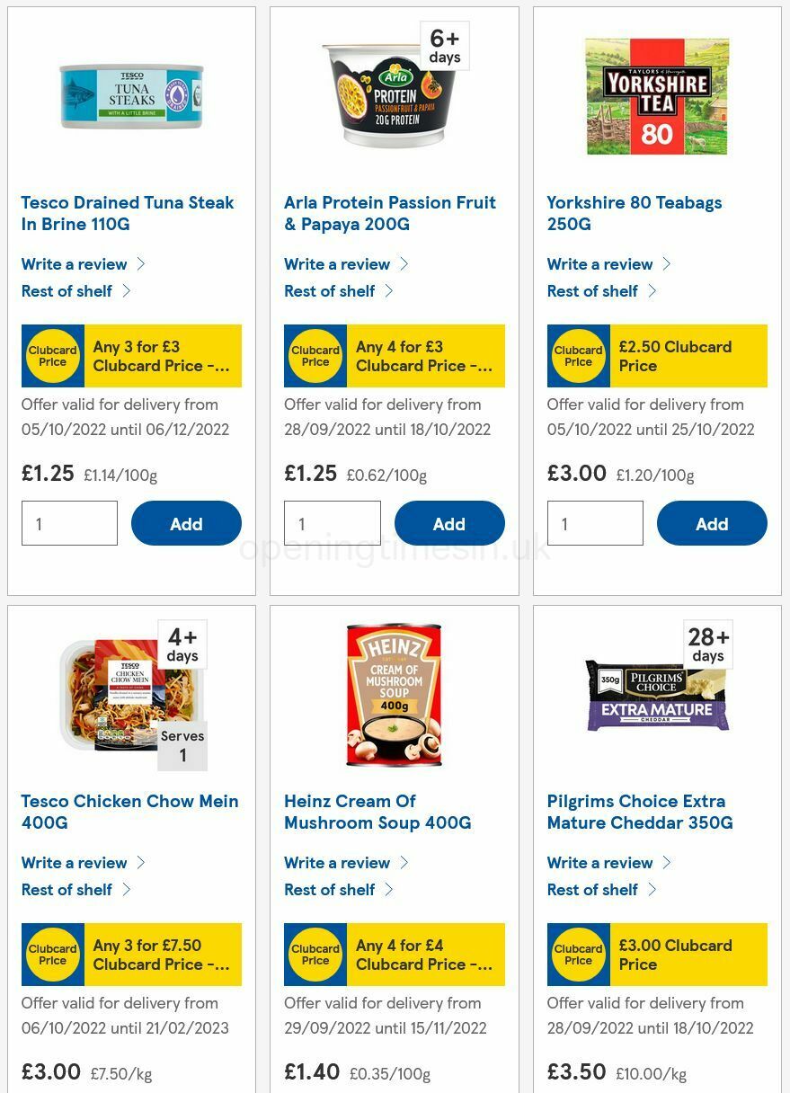 TESCO Offers from 6 October