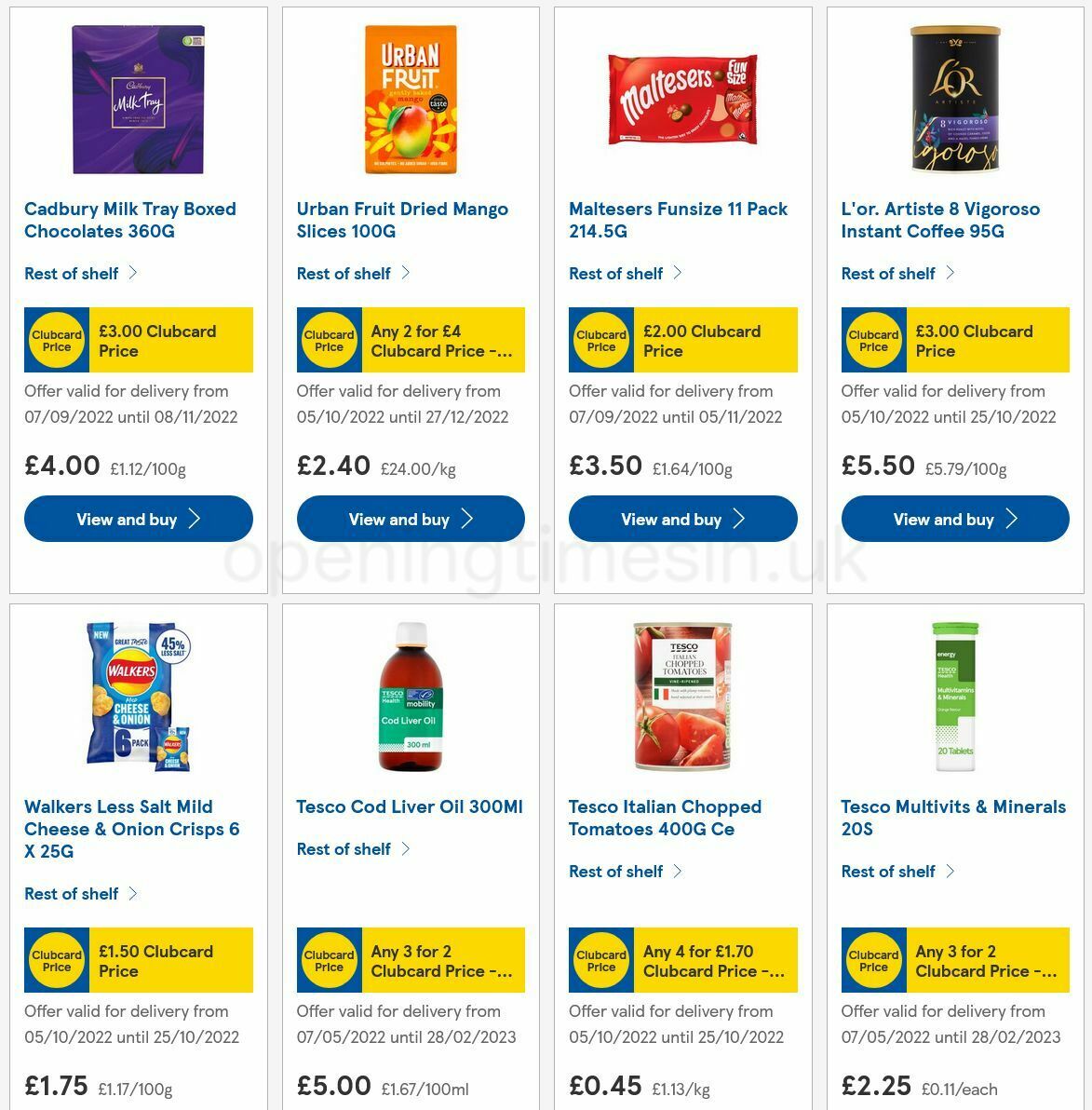 TESCO Offers from 20 October