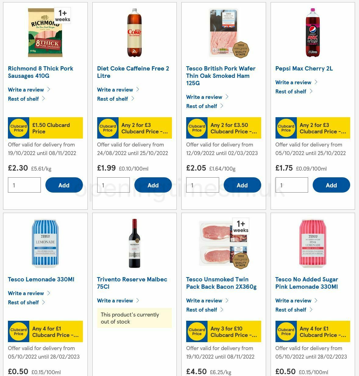 TESCO Offers from 20 October