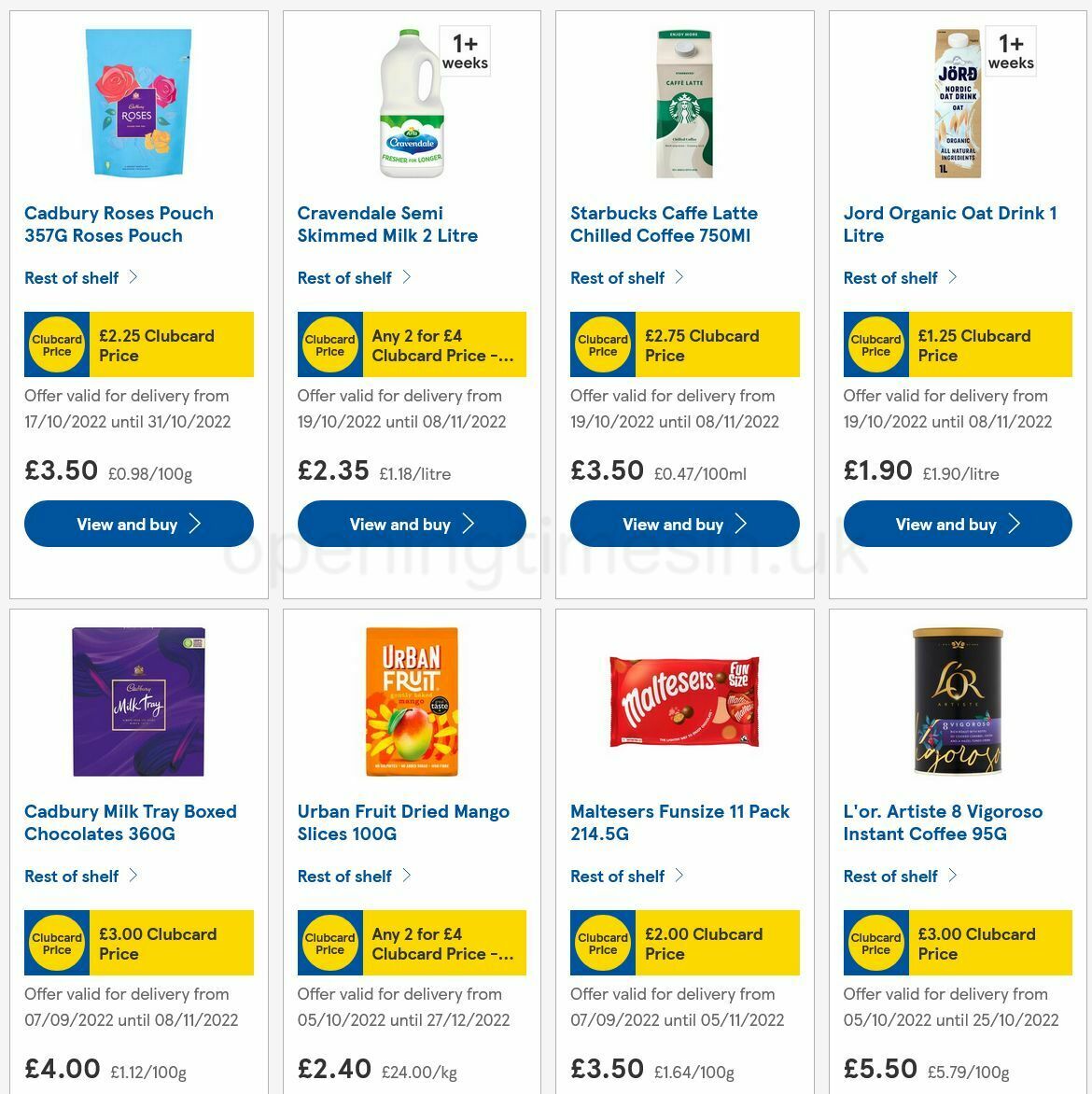 TESCO Offers from 20 October