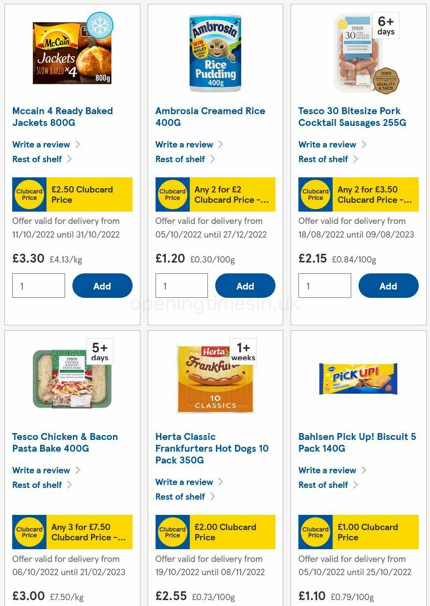 TESCO Offers from 20 October