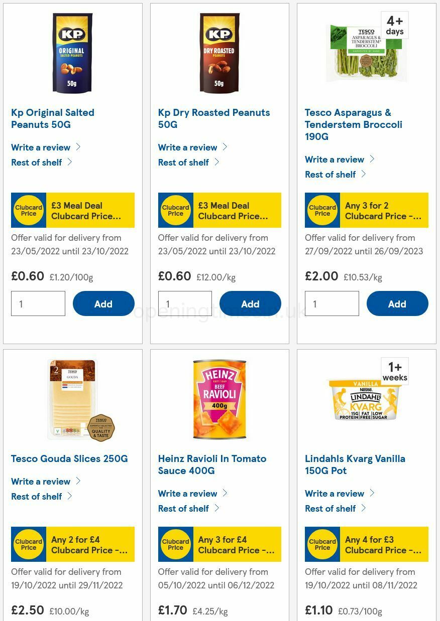 TESCO Offers from 20 October