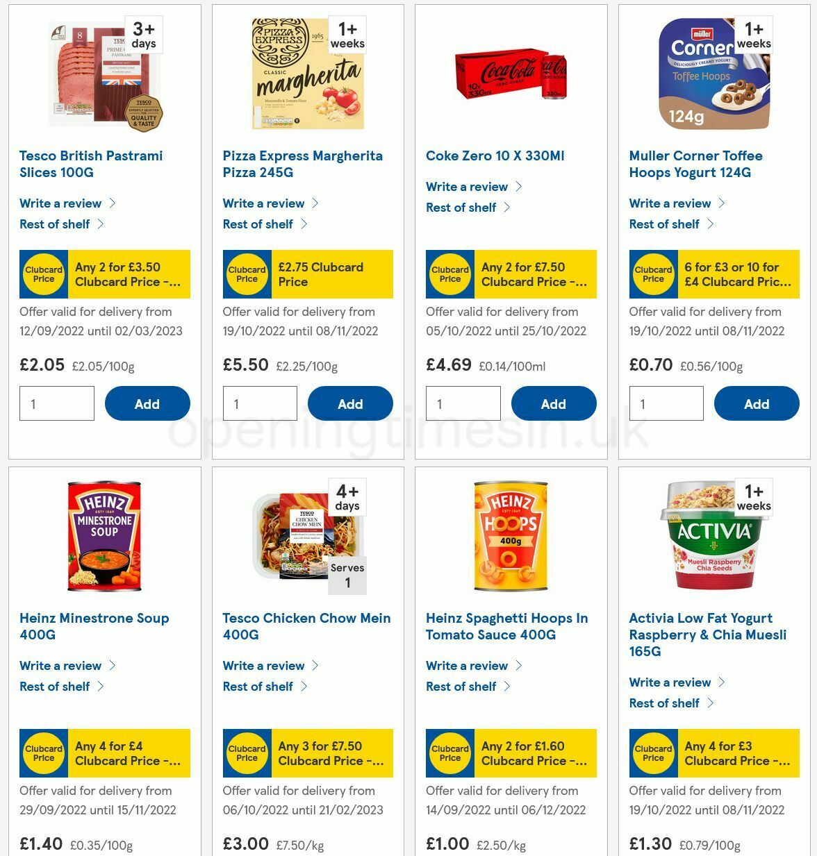 TESCO Offers from 20 October