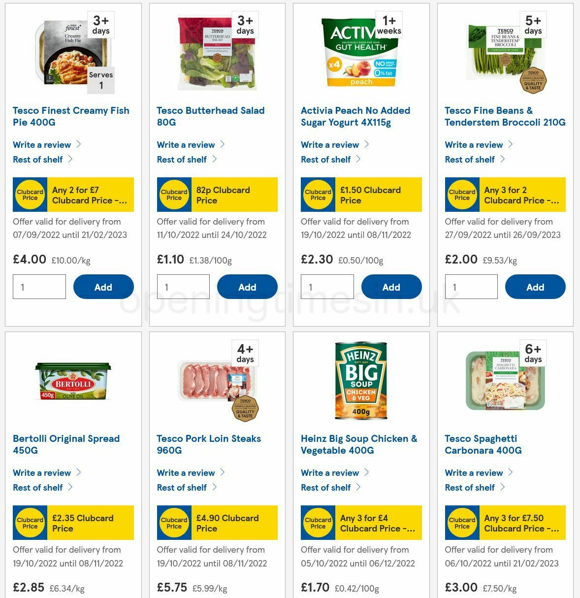 TESCO Offers from 20 October