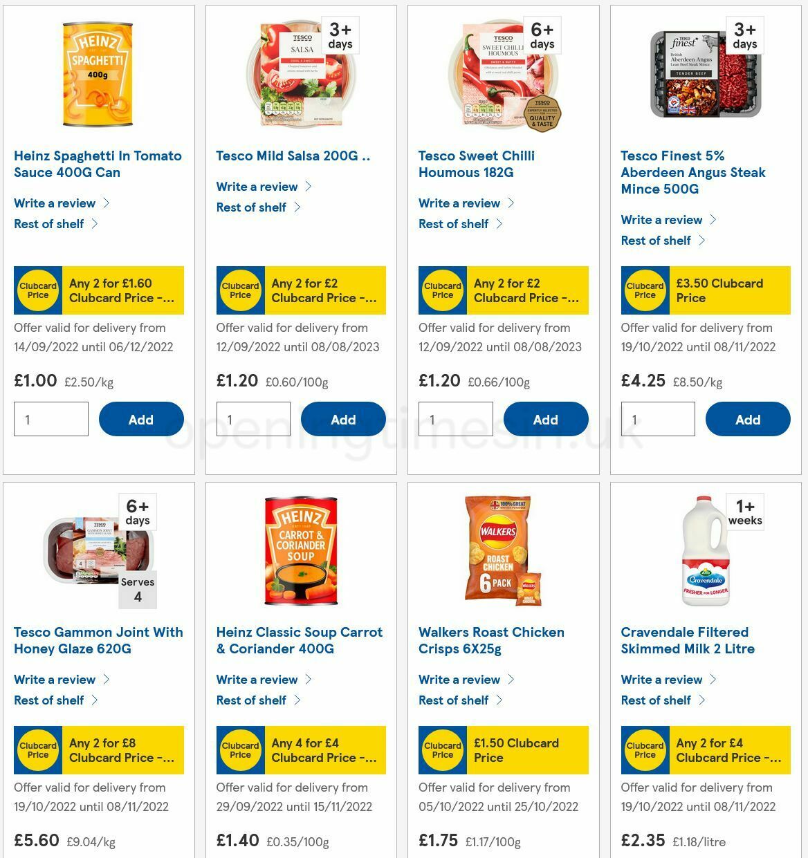 TESCO Offers from 20 October