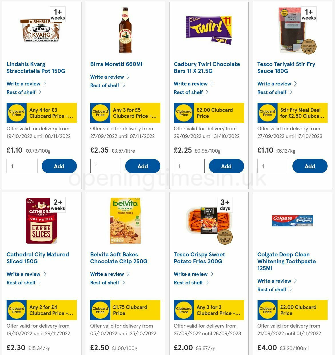 TESCO Offers from 20 October