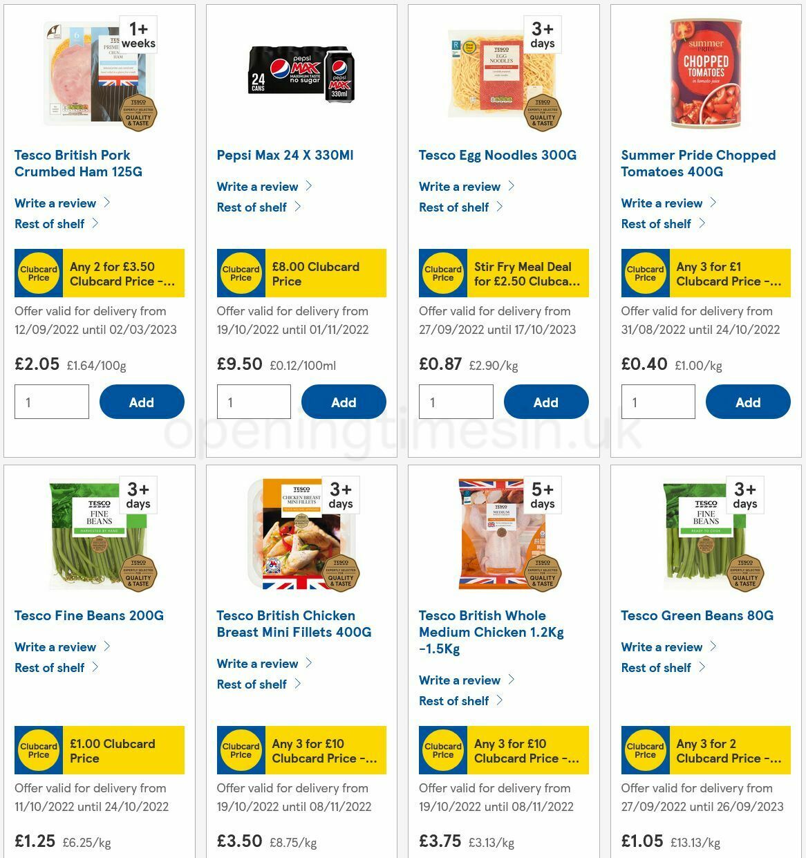 TESCO Offers from 20 October