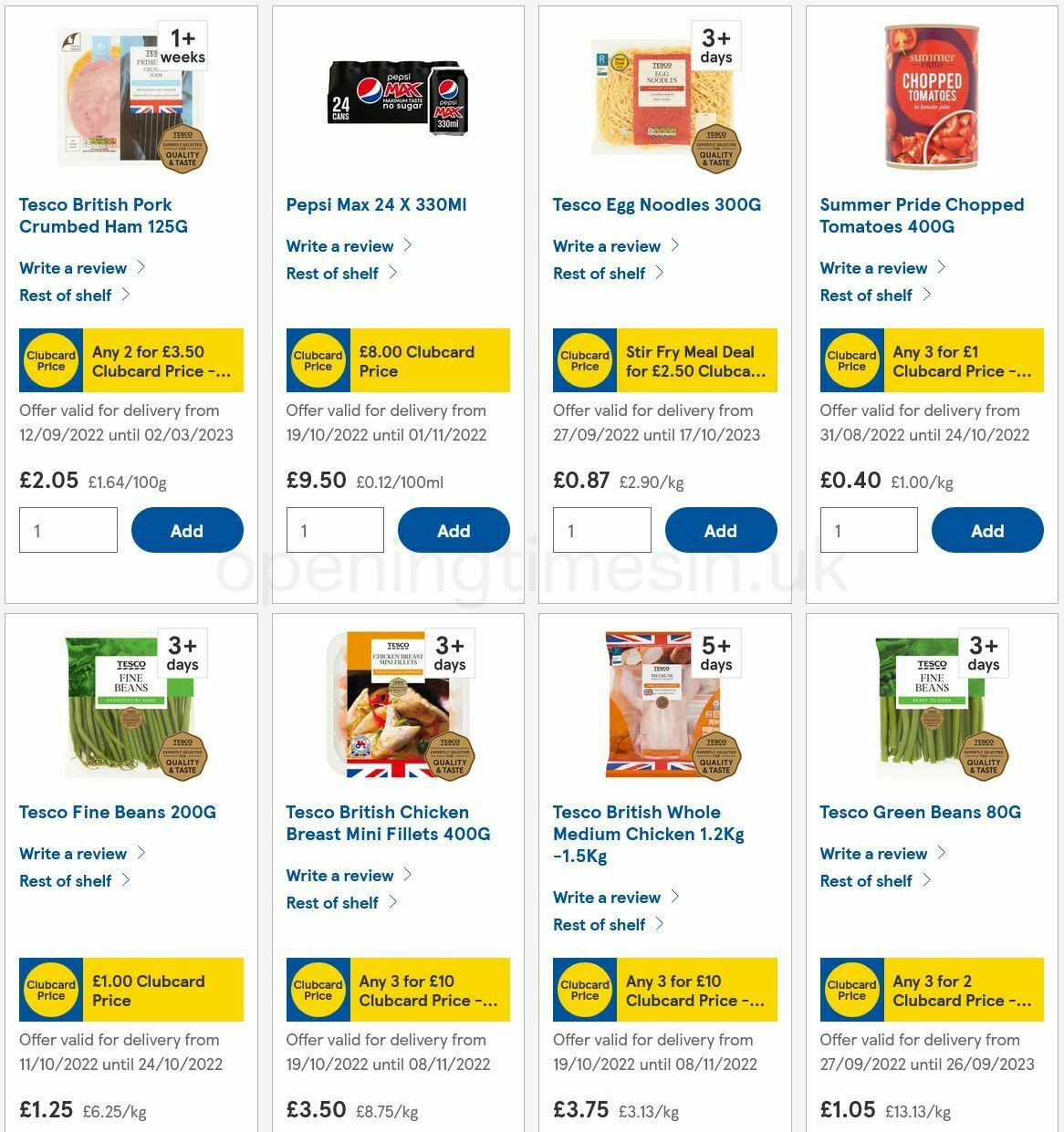TESCO Offers from 20 October