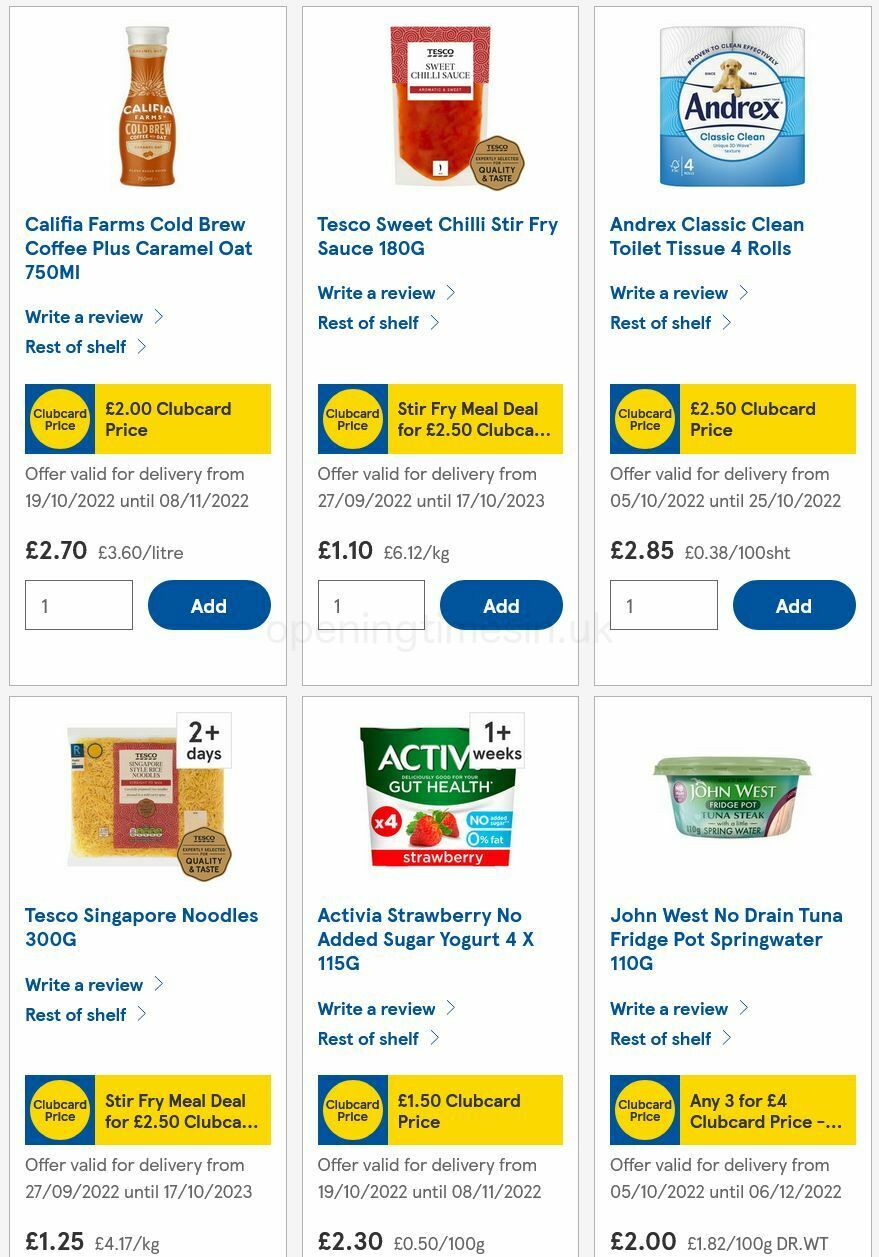 TESCO Offers from 20 October