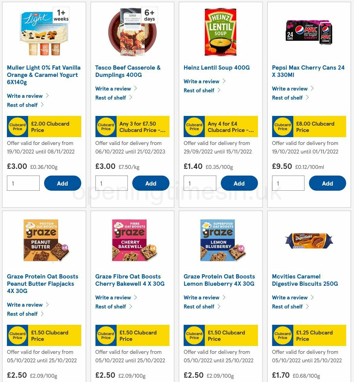 TESCO Offers from 20 October