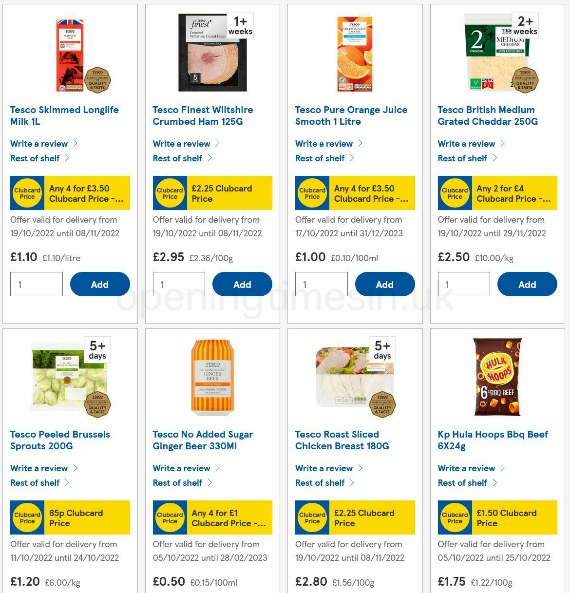 TESCO Offers from 20 October