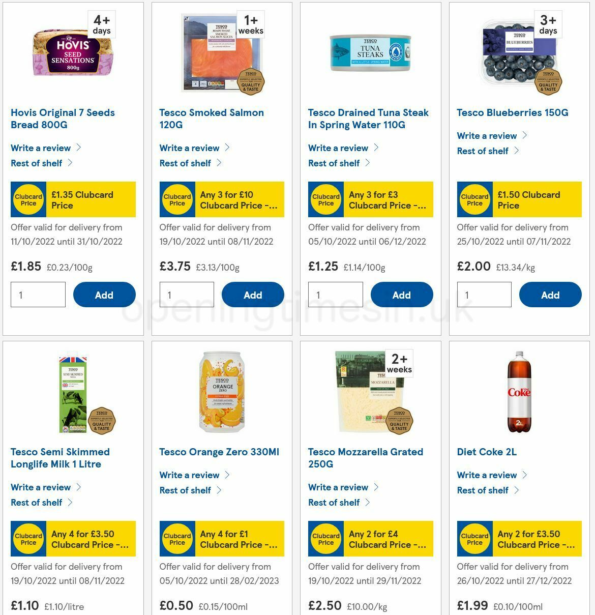 TESCO Offers from 27 October