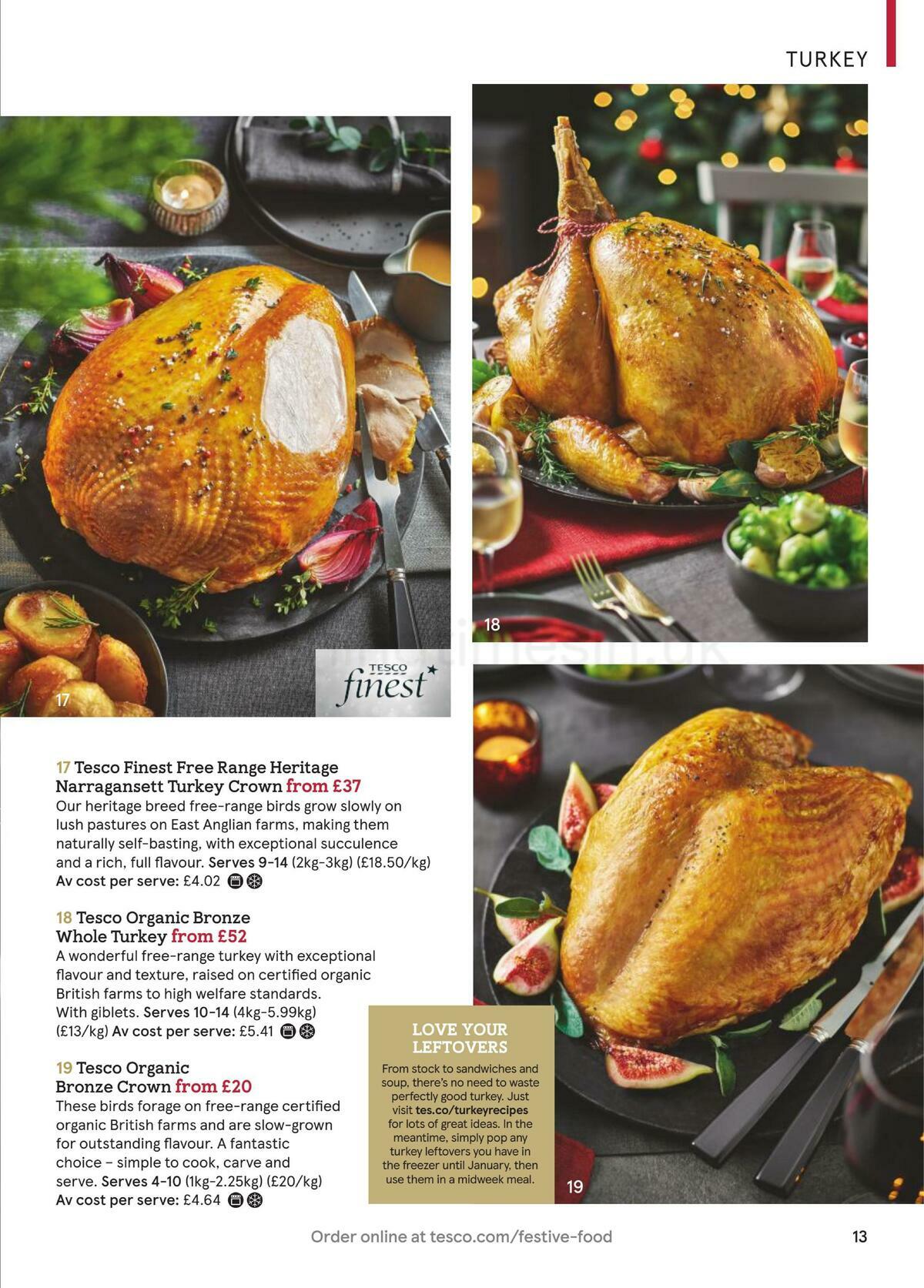 TESCO Festive Food To Order Offers from 18 November