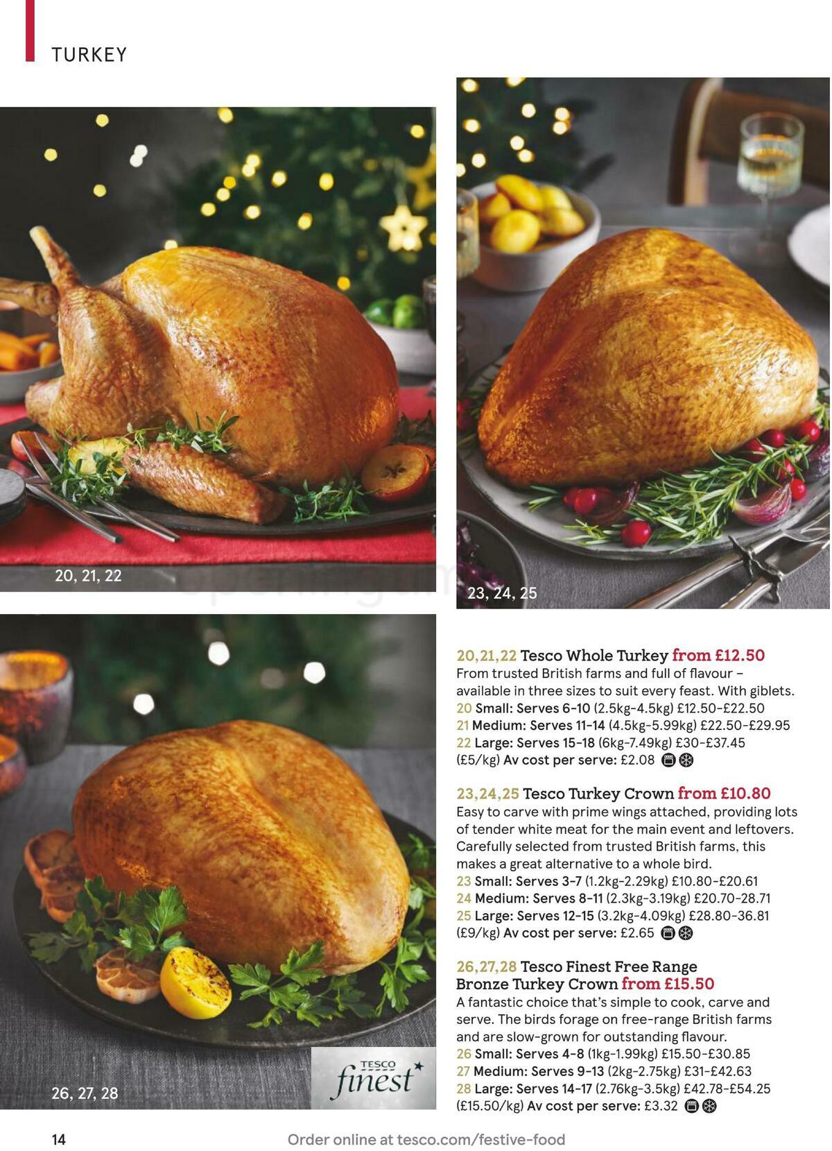 TESCO Festive Food To Order Offers from 18 November