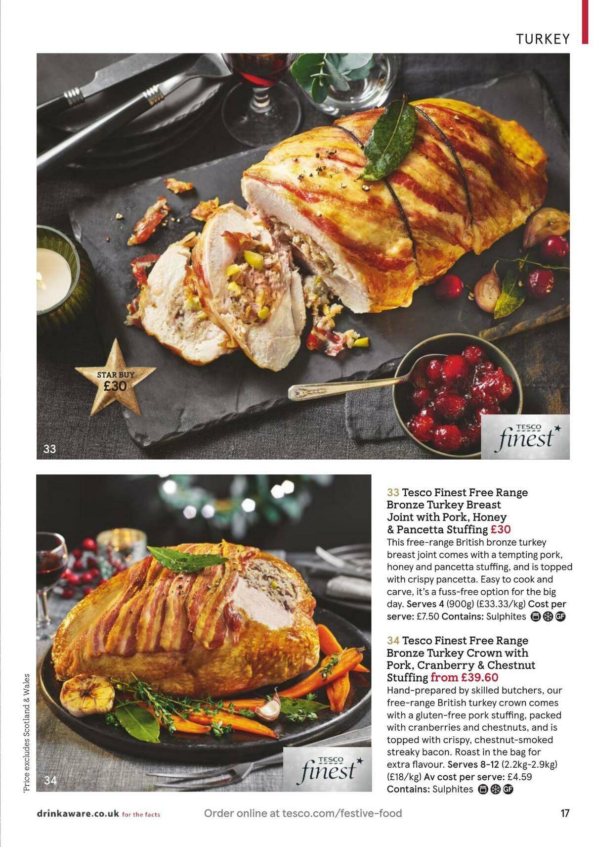 TESCO Festive Food To Order Offers from 18 November