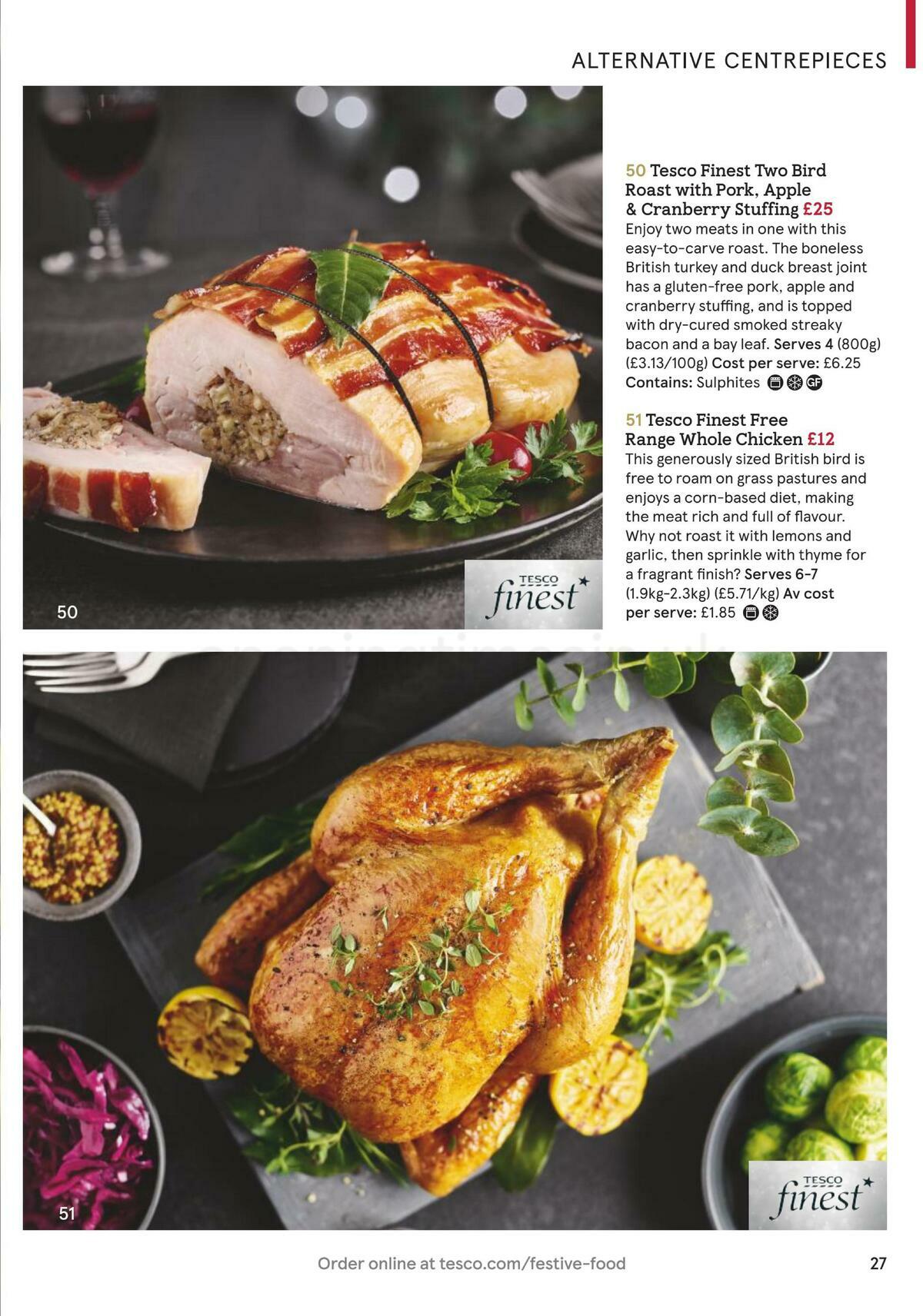 TESCO Festive Food To Order Offers from 18 November