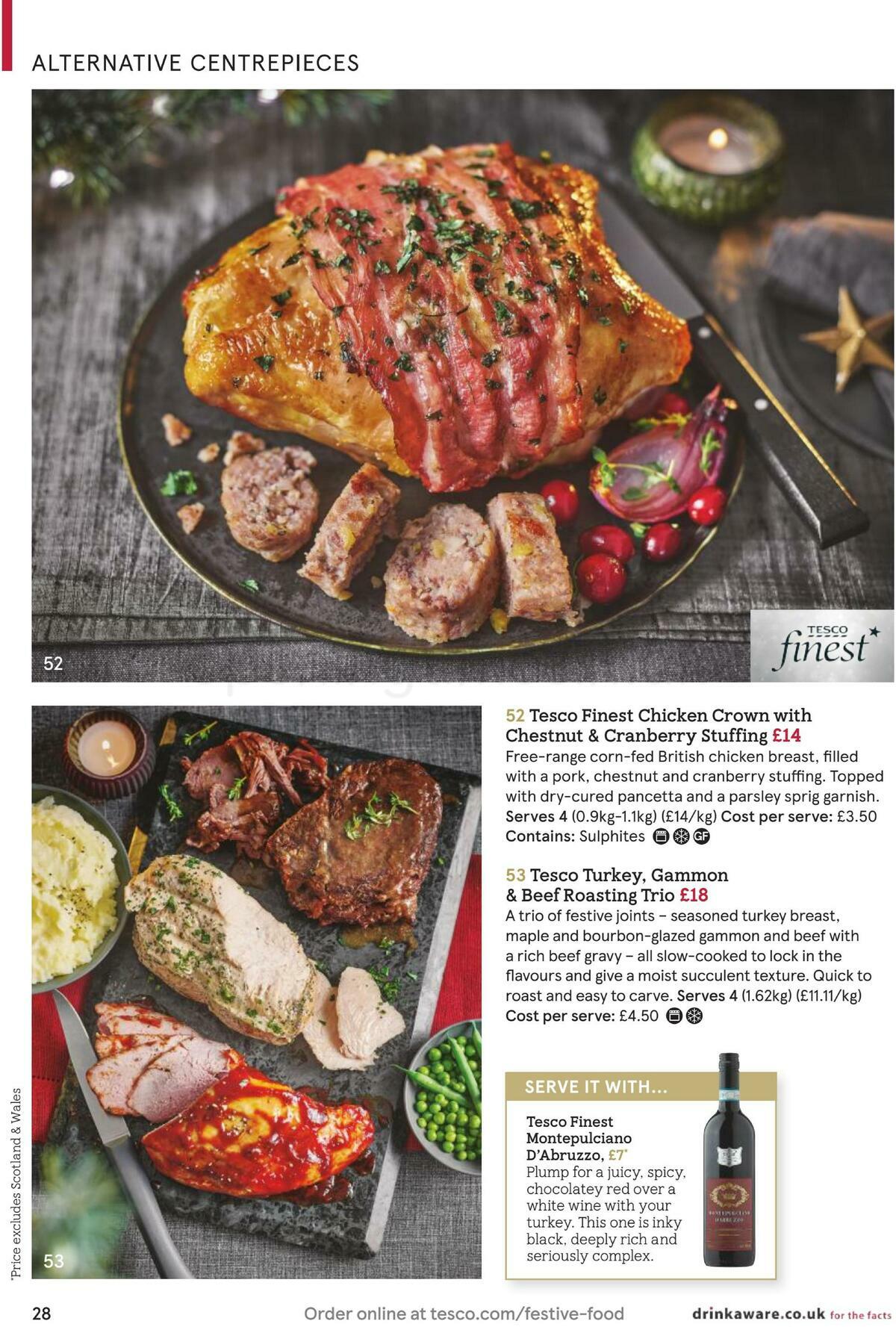 TESCO Festive Food To Order Offers from 18 November