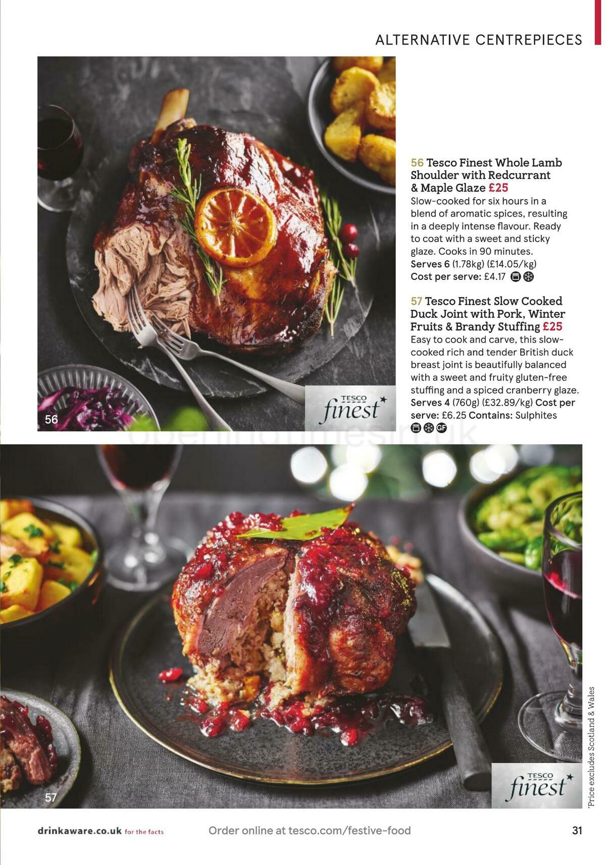 TESCO Festive Food To Order Offers from 18 November